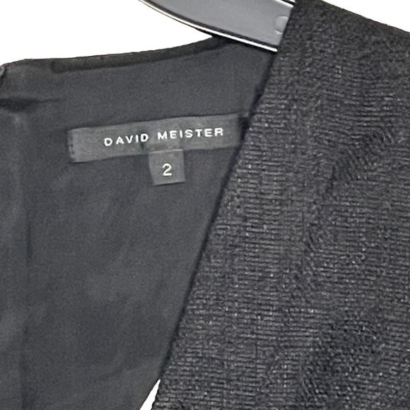 David Meister Womens Sleeveless Dress‎ Size 2 Black Cream Lined USA Made - Picture 3 of 7